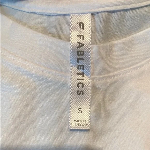 Fabletics White Love Peace Laughter Crew Neck Tee - Picture 11 of 12